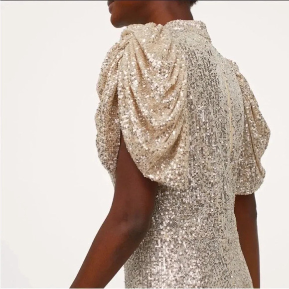 H&M Limited Edition Party Sequined Puff-Sleeved Dress NWT - Picture 3 of 3
